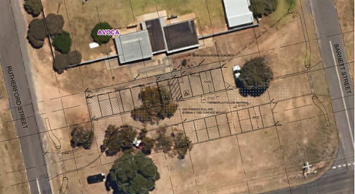 Avoca Pool carpark Pyrenees Shire Council