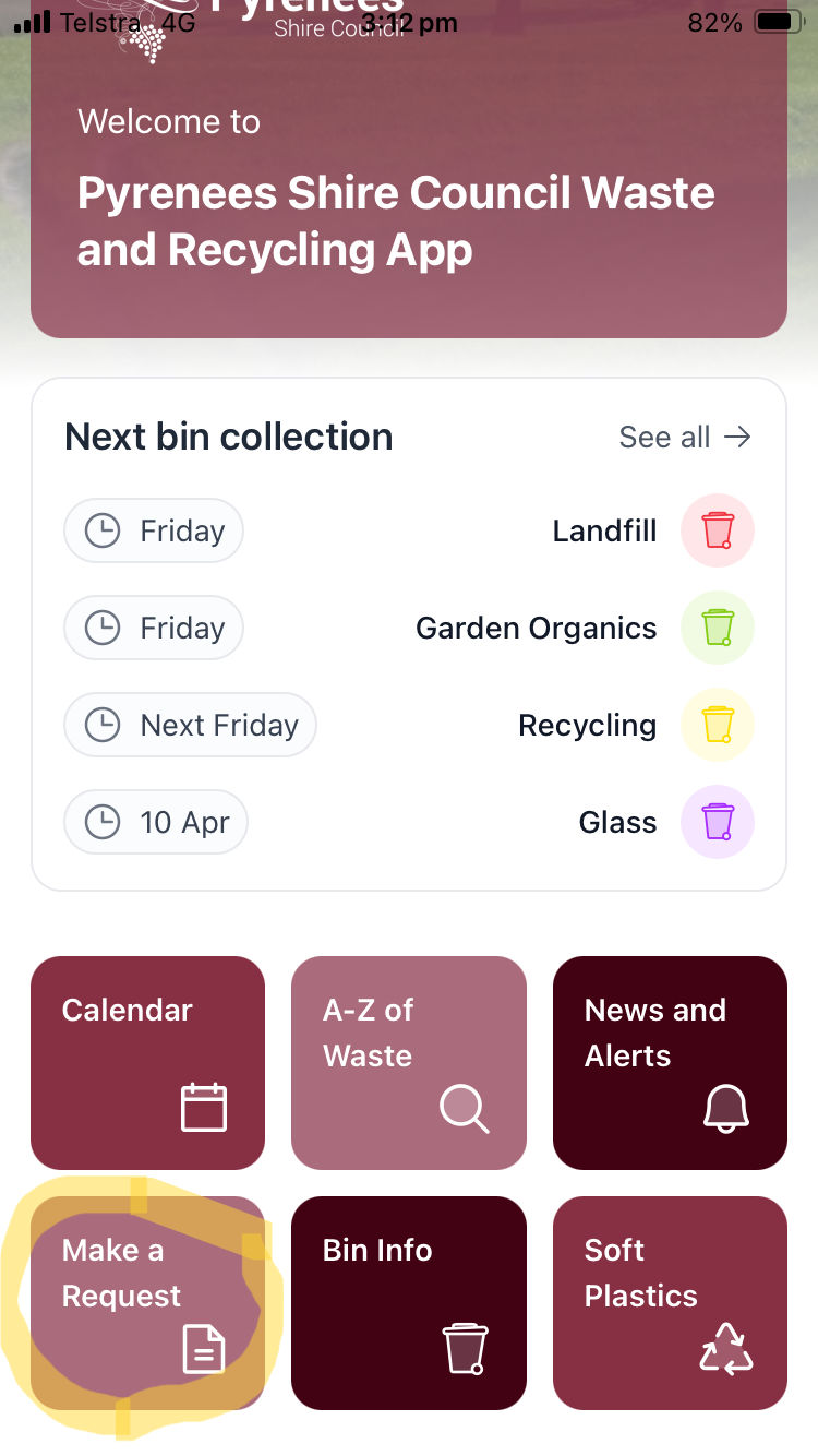 Waste App - screenshot - Make a Request 